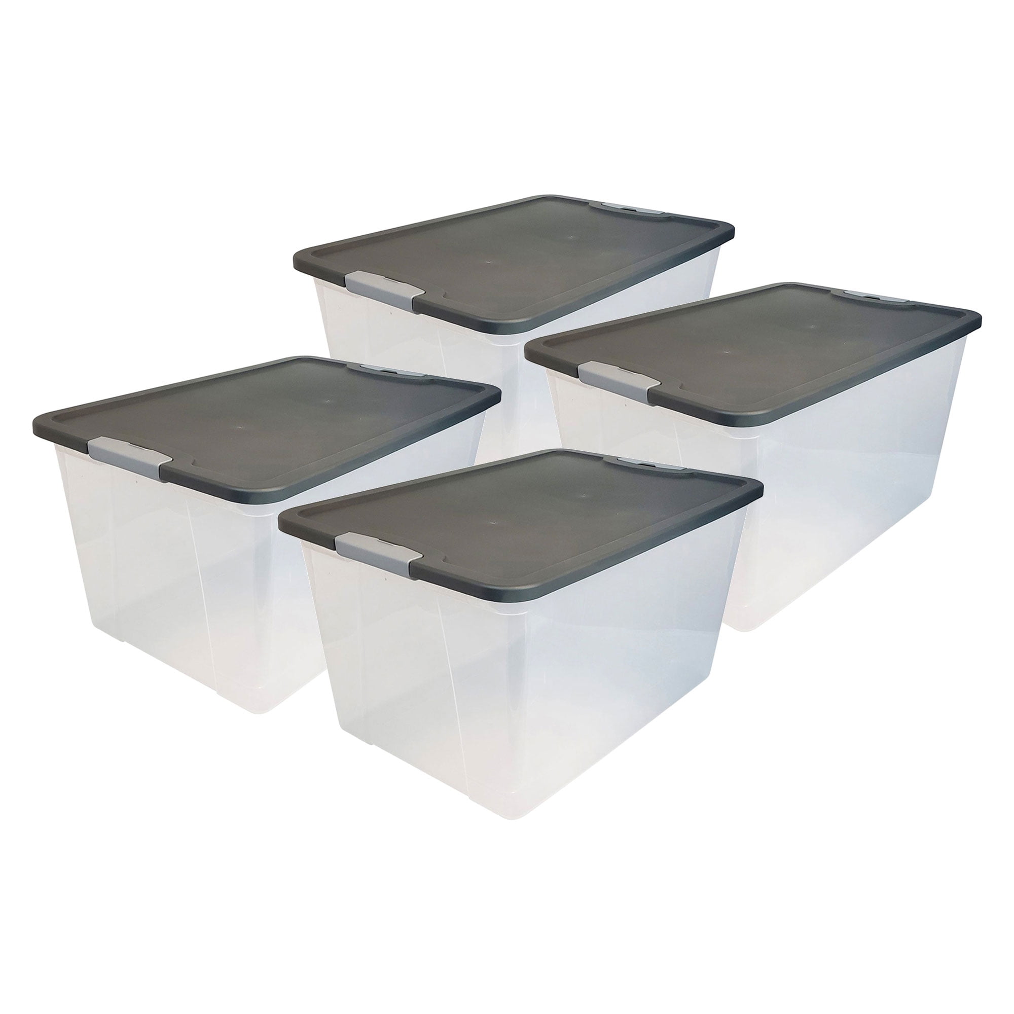 Citylife 22.2 Qt. Plastic Storage Bins with Lids Large Stackable Storage  Containers for Organizing Clear Durable Storage Box, 4 Packs