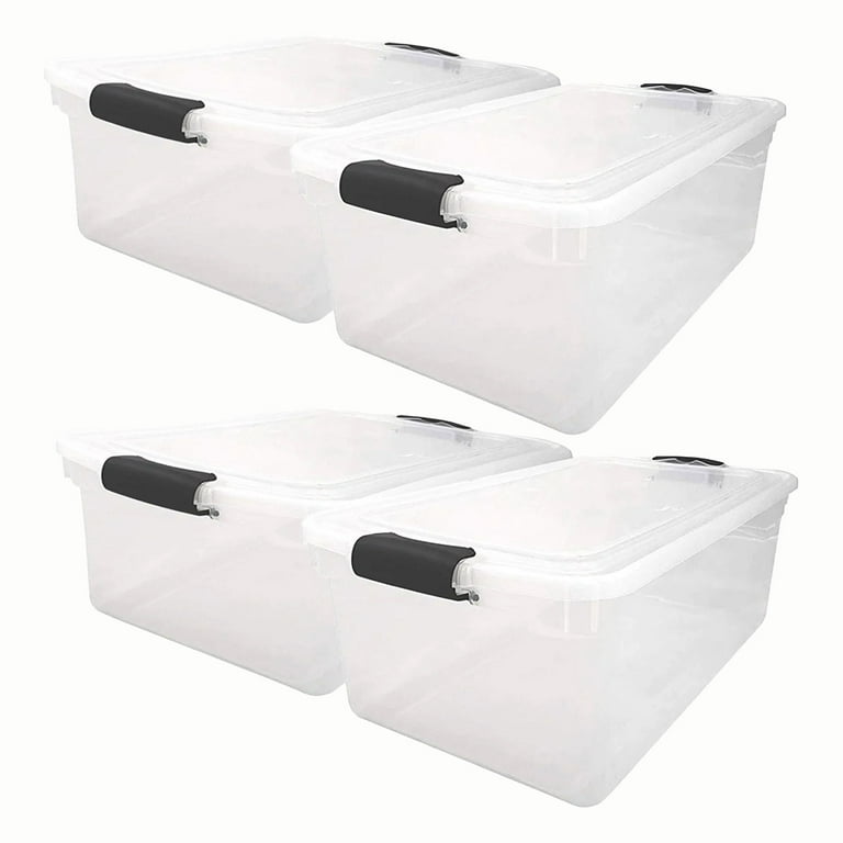 Homz 64 Qt Secure Latch Large Clear Stackable Storage Container w/ Lid (2  Pack), 1 Piece - Food 4 Less