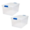 thumbnail image 1 of Open Box Homz 66 Qt Heavy Duty Modular Stackable Containers, Clear, 2 Pack, 1 of 9