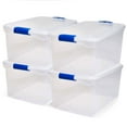 thumbnail image 1 of Homz 66 Quart Clear Plastic Stackable Storage Bin Containers, 4 Pack, 1 of 8