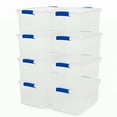 thumbnail image 1 of Homz 66 Quart Strong Modular Stackable Storage Containers, Clear, 8 Pack, 1 of 11
