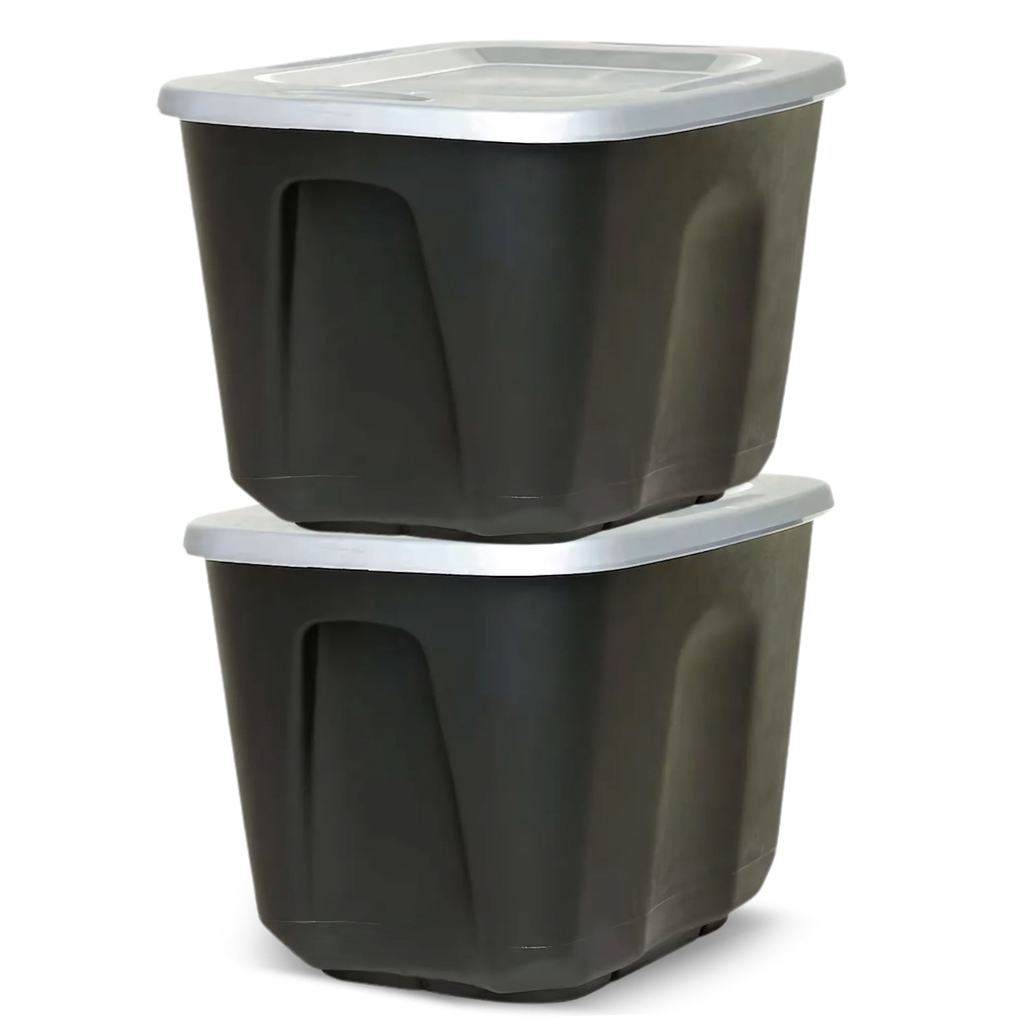 Homz 6610BKTS.10 10 Gal Molded Plastic Storage Bin with Lid 2pk