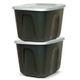 thumbnail image 1 of Homz 6610BKTS.10 10 Gal Molded Plastic Storage Bin with Secure Lid (2 Pack), 1 of 12