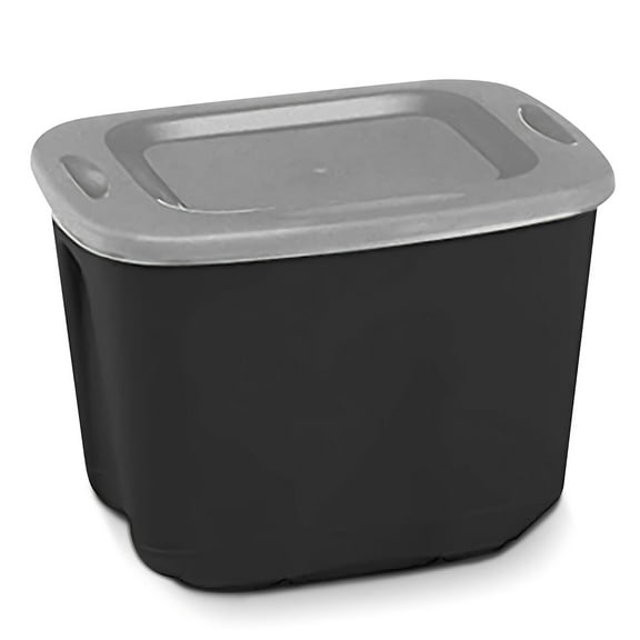 Homz 6610BKTS.10 10 Gallon Durable Molded Plastic Storage Bin with Secure Lid