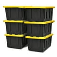 thumbnail image 1 of Homz Durabilt 15 Gallon Stackable Storage Container Lidded Tote Bin, 6 Pack, 1 of 9