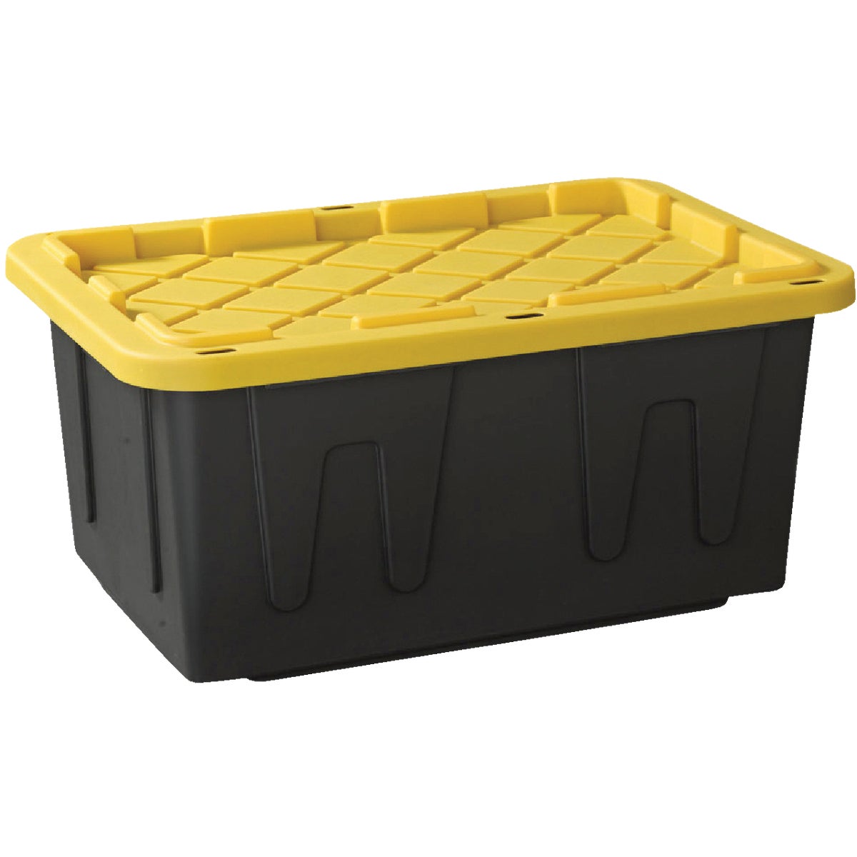 Homz Durabilt 27 Gal. Plastic Storage Tote, Black/Yellow (Set of 4) - image 1 of 2