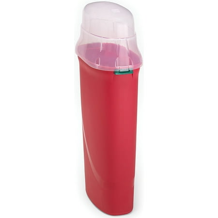 Homz Holiday 30" Vertical Gift Wrap Storage Containers, Red & Clear, 2 Count