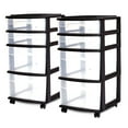thumbnail image 1 of Homz Plastic 4 Clear Drawer Medium Home Storage Container Tower (2 Pack), 1 of 11