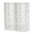 thumbnail image 1 of Homz Plastic 5 Drawer Home Storage Container Tower, White Frame (2 Pack), 1 of 9