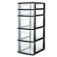 thumbnail image 1 of Homz Plastic 5 Drawer Home Storage Container TowerCloset Organizer, Black, 1 of 8
