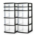 thumbnail image 1 of Homz Plastic 5 Drawer Storage Container Tower Closet Organizer, 2 Pack, 1 of 8