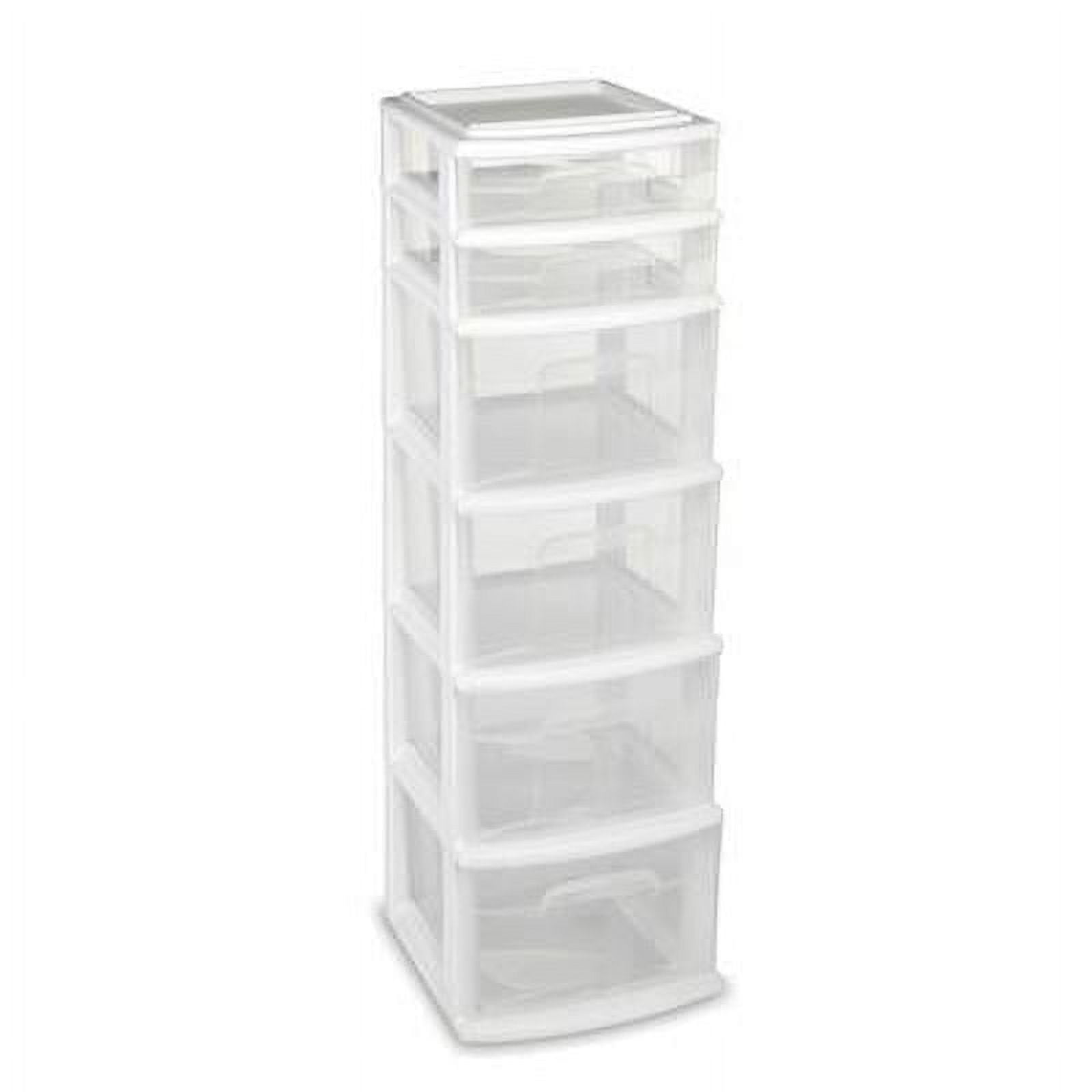 Homz White Plastic 6-Drawer Storage Tower