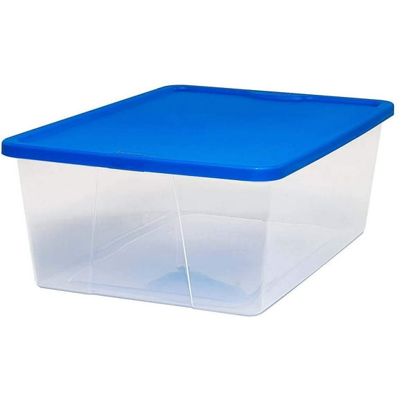 Homz Plastic Storage Sweater Box, With Lid, 12 Quart, Clear, Stackable, 8-Pack