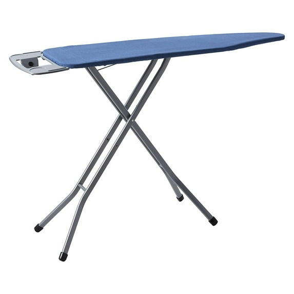 Homz Premium 4 Leg Freestanding Ironing Board w/ Built In Iron Rest, Blue