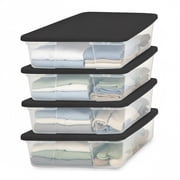 Homz Snaplock 28 Qt Clear Organizer Storage Container Bin with Lid 4 Pack