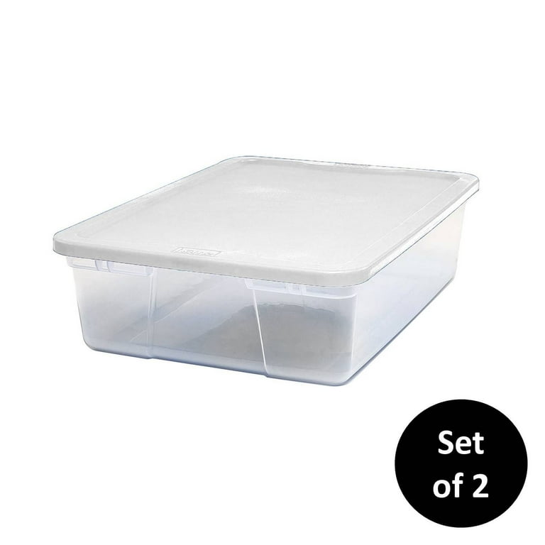 Homz Snaplock 28 Quart Clear Under Bed Storage Container with