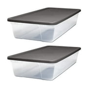 Open Box Homz Snaplock 28Qt Organizer Storage Container Bin with Lid, 2 Pack