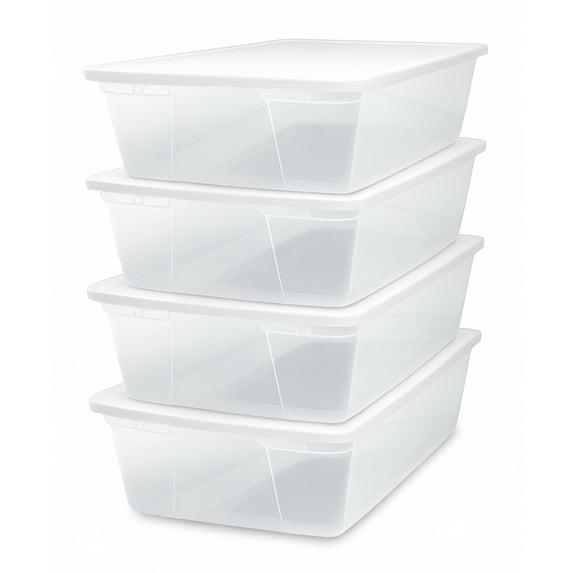 Homz Snaplock 41 Qt Plastic Storage Container w/Latching Lid (4 Pack)