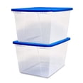 thumbnail image 1 of Homz Snaplock 56Qt Stackable Plastic Storage Container & Lid, Blue (2 Pack), 1 of 7