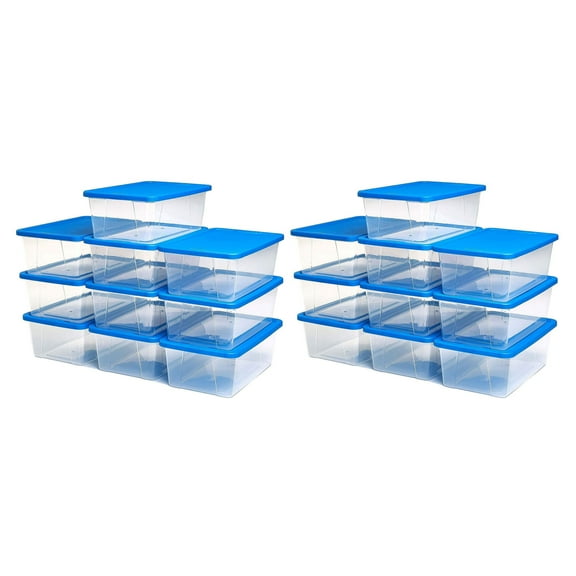 Homz Snaplock 6 Qt Stackable Plastic Storage Container & Lid (20 Pack)