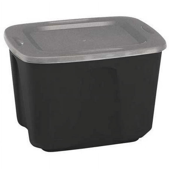 Homz Storage Tote,Black/Gray,Polypropylene 6618GRBKTS.08