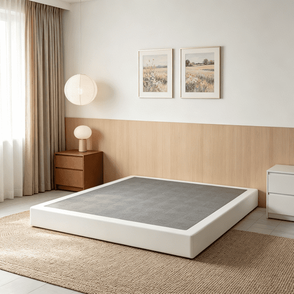 Homzene 4 inch King Heavy Duty Metal Box Spring, Mattress Foundation with Fabric Cover, Easy Assembly