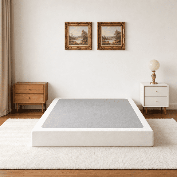 Homzene 7 inch Queen Heavy Duty Metal Box Spring, Mattress Foundation with Fabric Cover, Easy Assembly