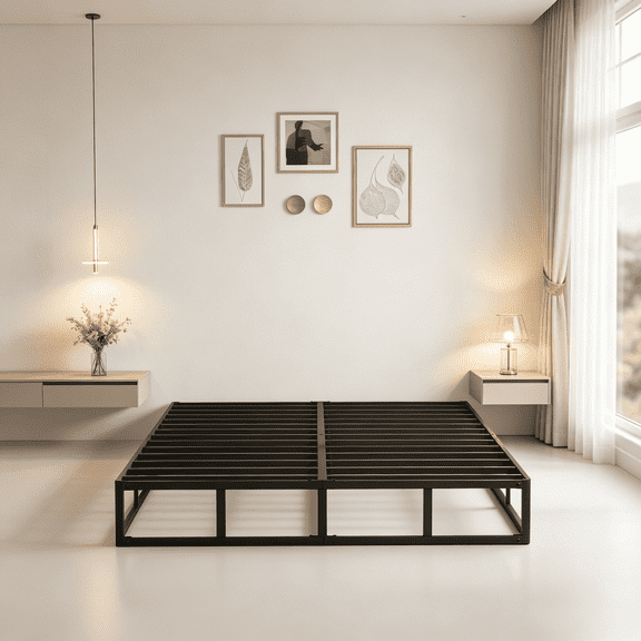 Homzene 9 inch Queen Box Spring, Heavy Duty Metal Mattress Foundation with Fabric Cover, Noise-Free, Easy Assembly