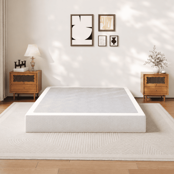 Homzene 9 inch Queen Box Spring, Heavy Duty Metal Mattress Foundation with Fabric Cover, Noise-Free, Easy Assembly