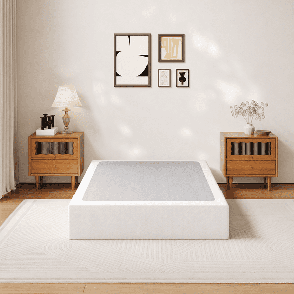 Homzene 9 inch Twin Box Spring, Heavy Duty Metal Mattress Foundation with Fabric Cover, Noise-Free, Easy Assembly
