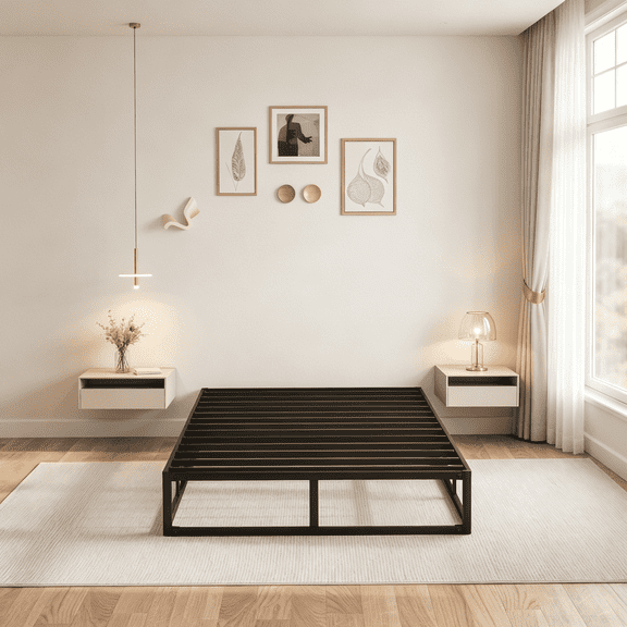 Homzene 9 inch Twin Box Spring, Heavy Duty Metal Mattress Foundation with Fabric Cover, Noise-Free, Easy Assembly