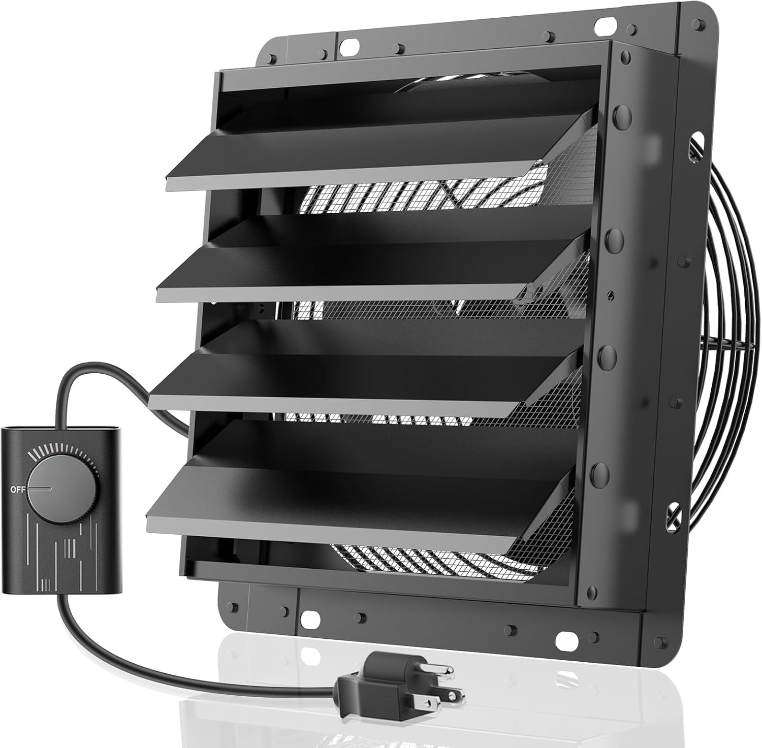 Hon&Guan 14 Inch Shutter Exhaust Fan with Speed Controller, 882CFM High ...