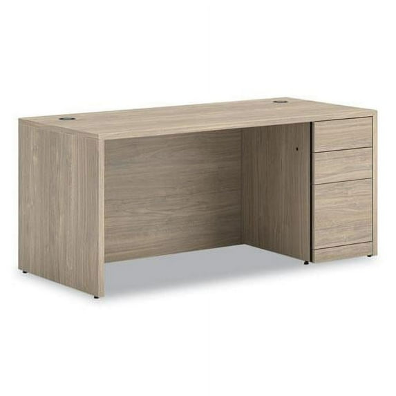 10500 Series 66 in. x 30 in. x 29.5 in. Single Pedestal Desk - Kingswood Walnut