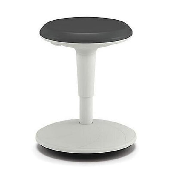 Revel 13.75 in. to 18.5 in. Adjustable Height Fidget Stool Supports Up to 250 lb - Charcoal Seat/White Base