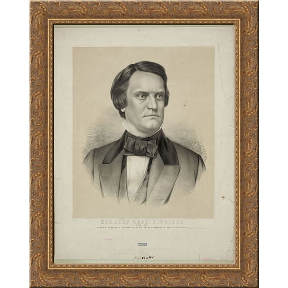 Hon. John C. Breckinridge of Kentucky 24x20 Gold Ornate Wood Framed Canvas Art by Currier and Ives
