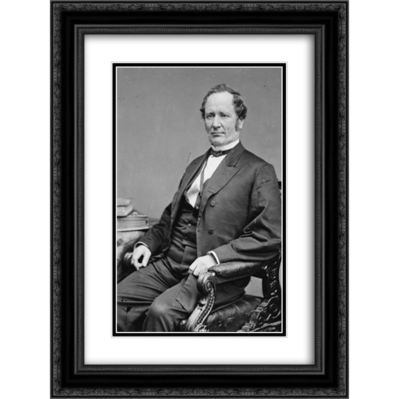 Hon. Thos. A. Hendricks of Ohio, Vice President under Cleveland 18x24 Double Matted Black Ornate Framed Art Print