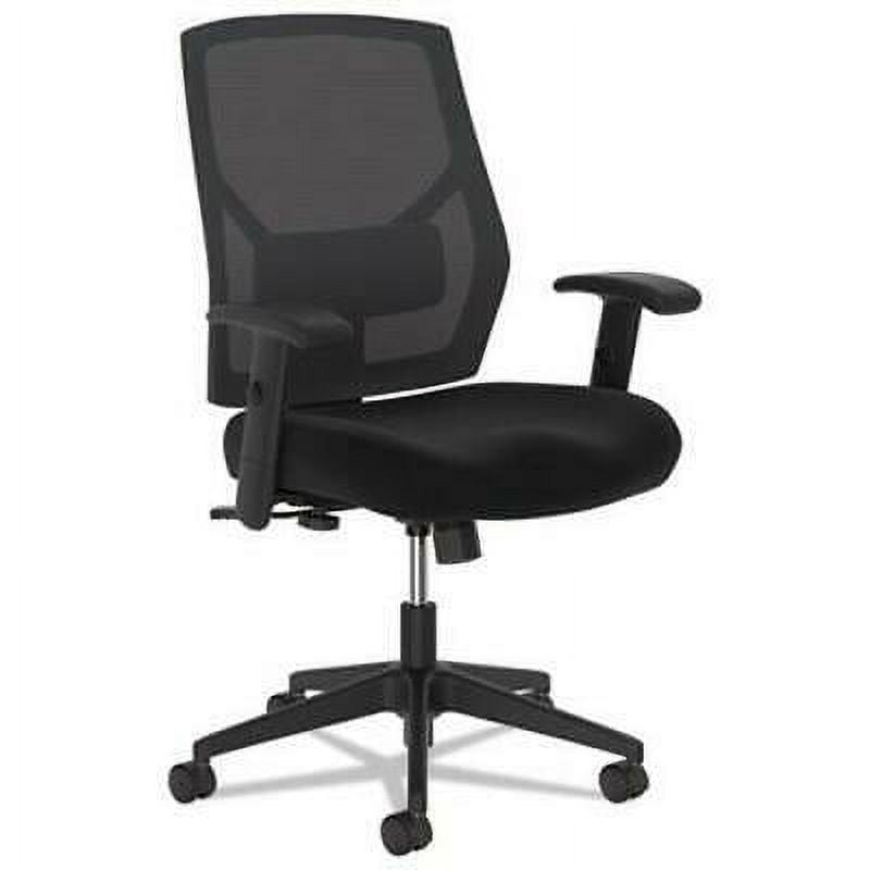 Black Mesh High-Back Swivel Task Chair with Adjustable Arms