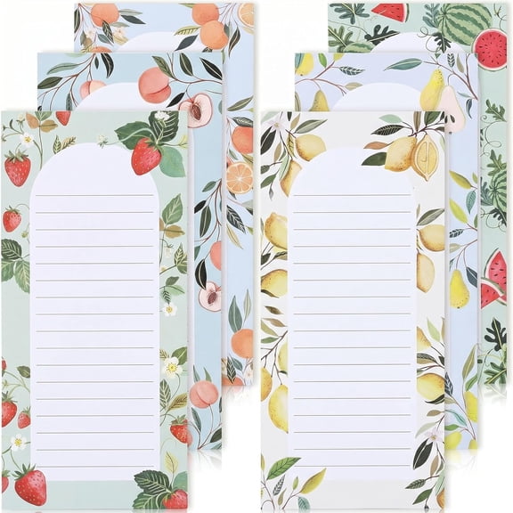 HonLi Magnetic Notepads for Refrigerator, 6 Pack, Lined Paper with Strong Magnet, Grocery Shopping List Pad for Kitchen