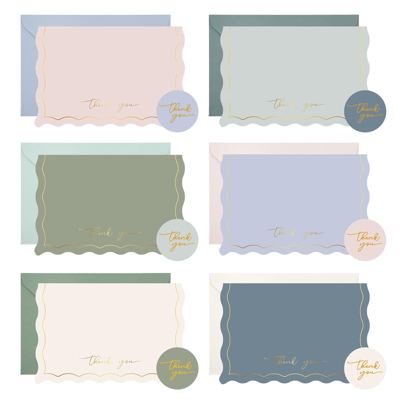 HonLi Thank You Cards with Envelopes, 24 Pack Thank You Notes Cards