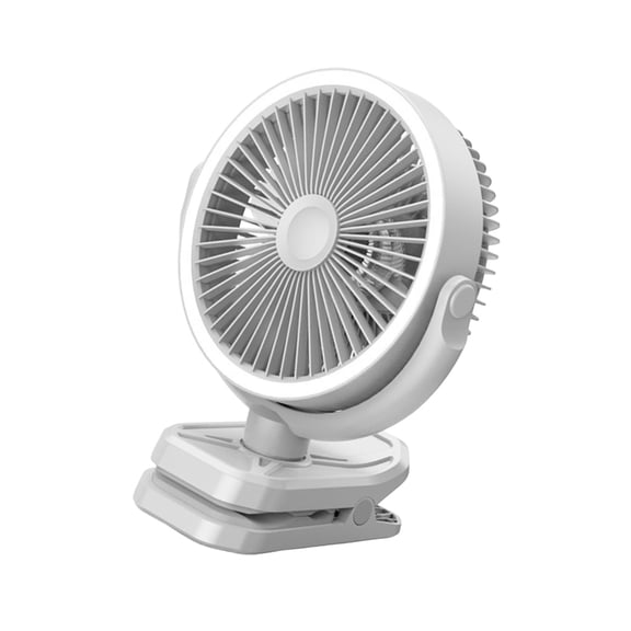 HonYunda 10 foot Rechargeable Adjustable Fan With 10000mAh Battery Movable Head And Built In LED Light For Desk Camping Golf Cart