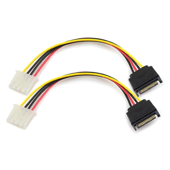 HonYunda 18cm SATA 15 Pin Male to IDE 4Pin Female for Serial ATA ROM Drives HDD Extension Power Adapter Cable Accessories