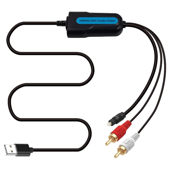 HonYunda Analog to Digital Stereo Cable, 192KHz USB Power for Home Sound Conversion