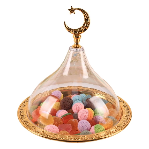 HonYunda Elegant Cake Stand with Lid Party Table Candy Dish Storage Tray Snacks Plate