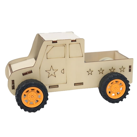 HonYunda Voice Control Science Car Assembly Project Wooden DIY Model with Sound Response Forward and Backward Motion for STEM Learning and Classroom Demonstration