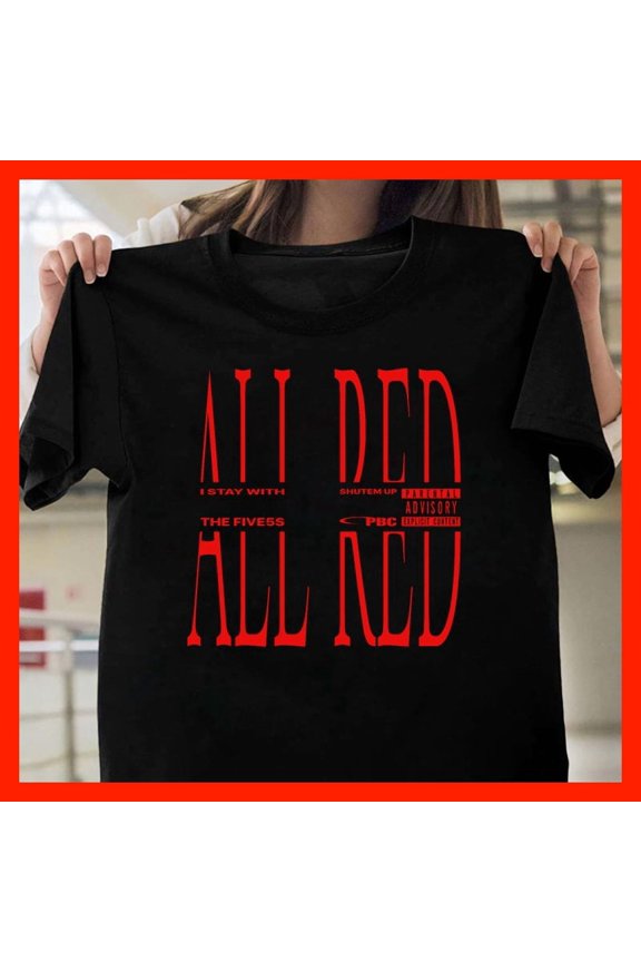 Hona TEEN Luxury Brand Black T-Shirt ALL RED Parental Advisory Explicit Content Streetwear Hip Hop T1781, Softstyle for Unisex, Inclusive Sizing to 5XL