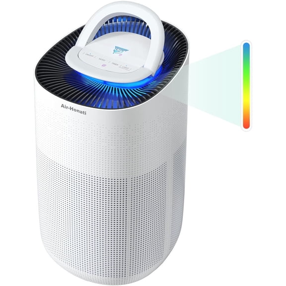 Honati Smart HEPA Air Purifier for Home & Large Rooms, Auto Mode, Pet & Allergy Support, Covers Up to 2,700 sq ft, White