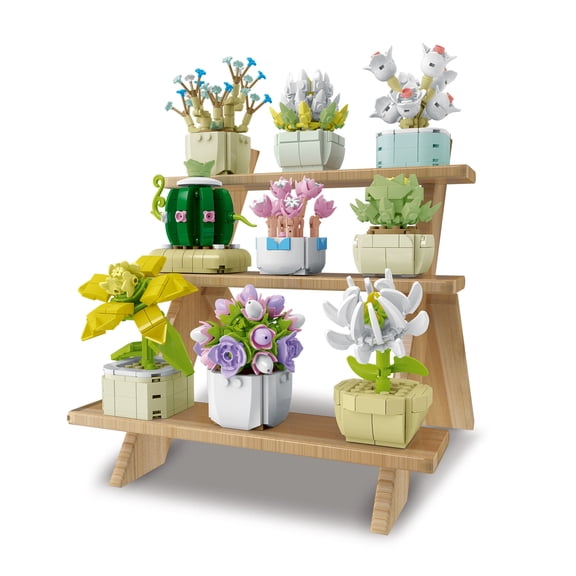 Honchoes 9 Pack Succulent Plant Building Set Compatible with Lego Botanical Desktop Decor Gift for Adults 854 Pcs