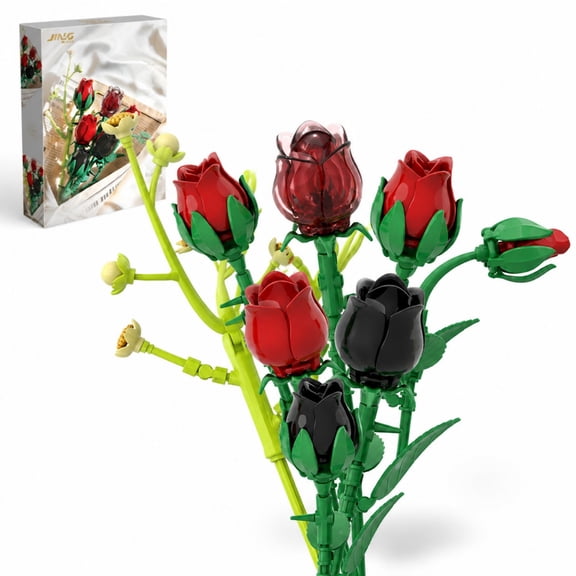 Honchoes Artificial Flower Bouquet Building Sets Teen Room Decor Compatible With Lego Floral For Adults Women 226 Pcs
