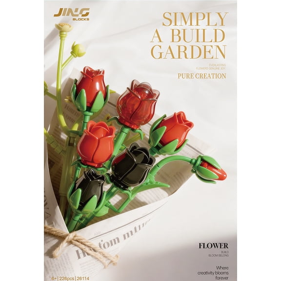 Honchoes Artificial Flower Bouquet Building Sets Teen Room Decor Compatible With Lego Floral For Adults Women 226 Pcs
