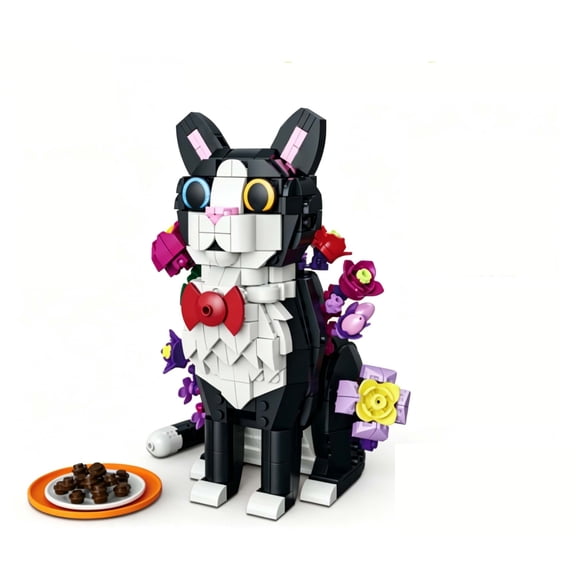 Honchoes Cartoon Gentle 3 In 1 Tuxedo Cat Building Sets Compatible With Lego Cute Animal Modle Home Decor For Adult Teens 748